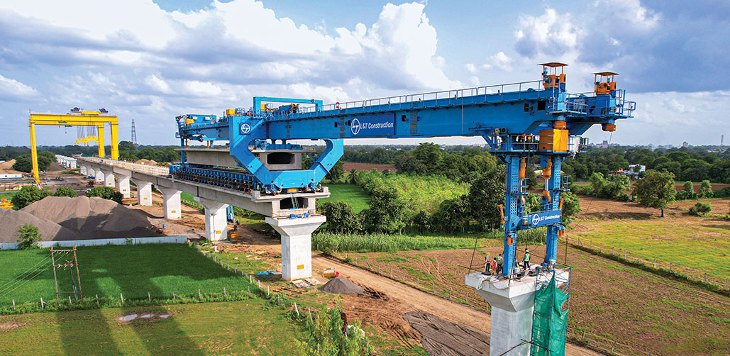 Mumbai-Ahmedabad High-Speed Rail (MAHSR) FSLM Girder Erection