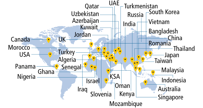 Map Epc Countries Carbonlite Solutions| Energy | EPC Projects | L&T Annual Review 2025