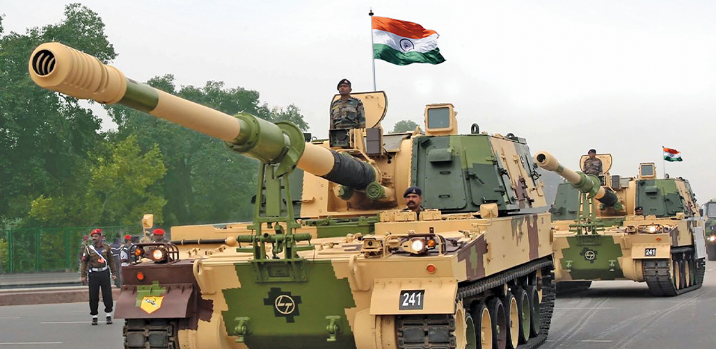 K9 Vajra-T Self-propelled Howitzer at Republic Day Parade rehearsal in New Delhi